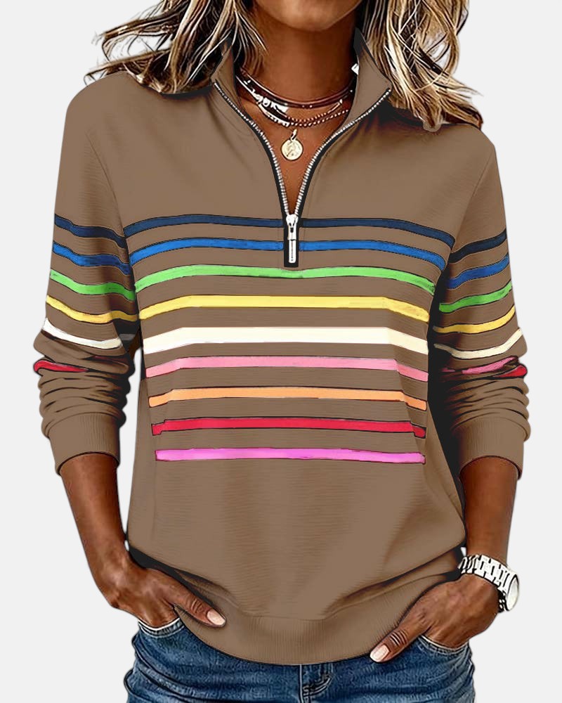 Rainbow Striped Zip Sweatshirt, Lily & Sam, image 13