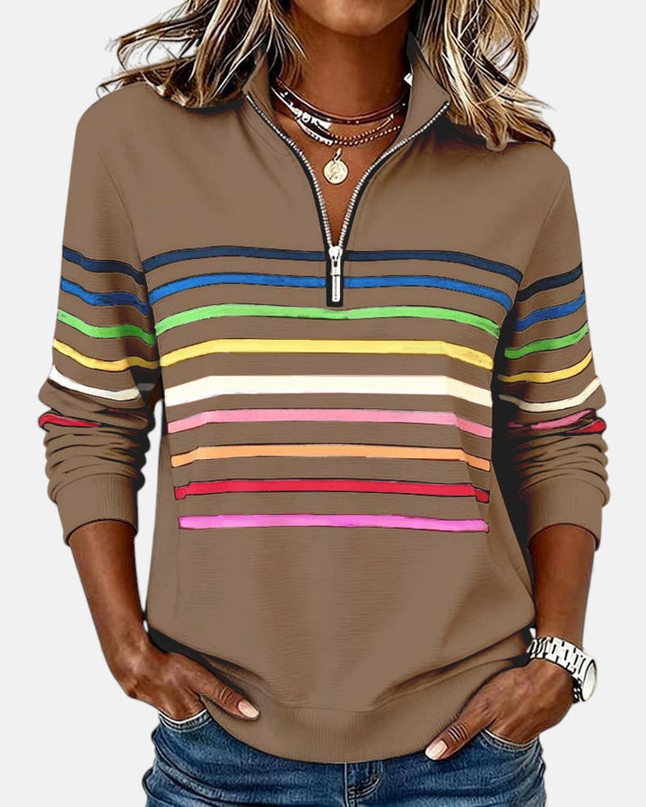 Rainbow Striped Zip Sweatshirt, Lily & Sam, image 13