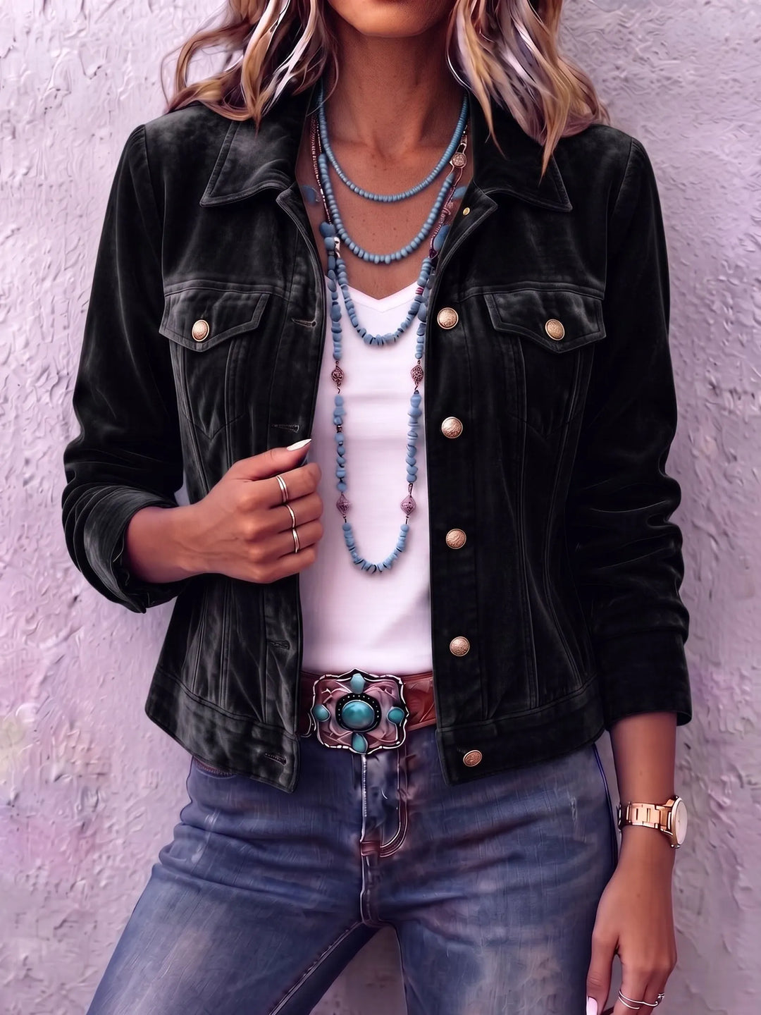 Vintage Wash Button Jacket, Lily & Sam, image 4