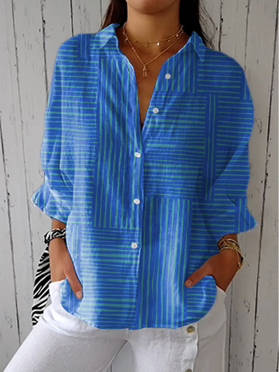Azure Stripe Blouse, Lily & Sam, image 1