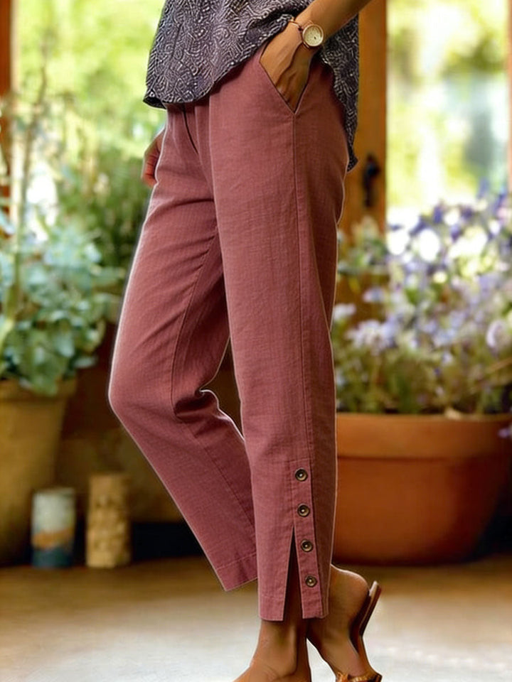 Button Detail Ankle Trousers, Lily & Sam, image 1