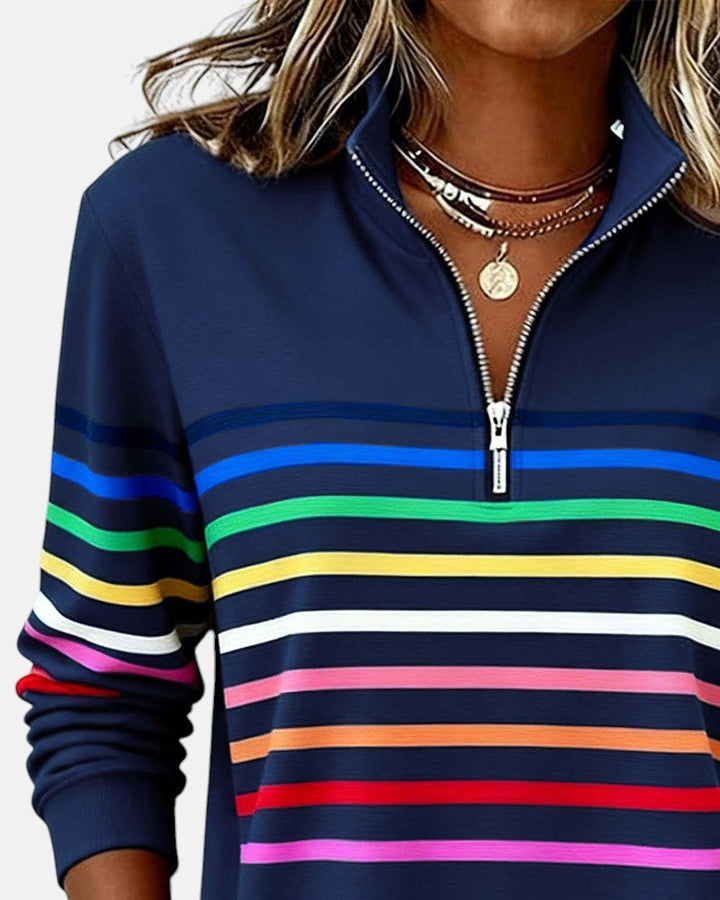 Rainbow Striped Zip Sweatshirt, Lily & Sam, image 5