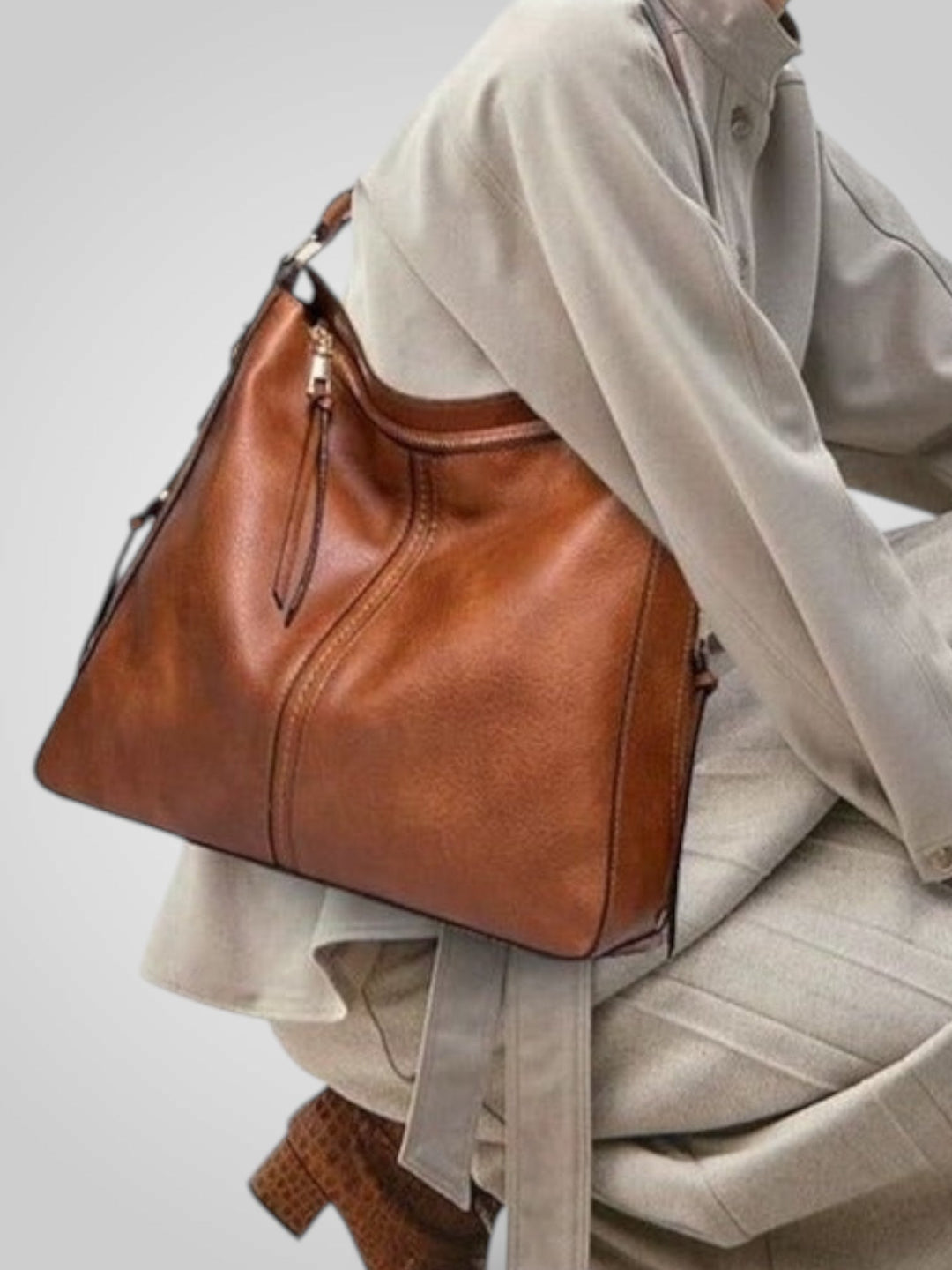 Women's Zip Leather Bag, Lily & Sam, image 1