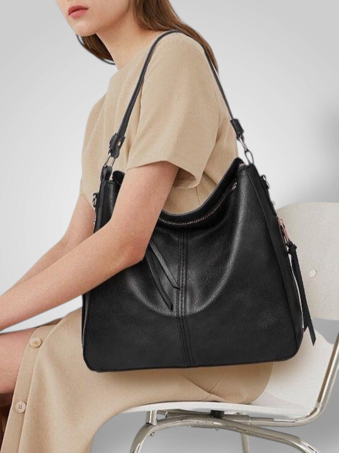 Women's Zip Leather Bag, Lily & Sam, image 8