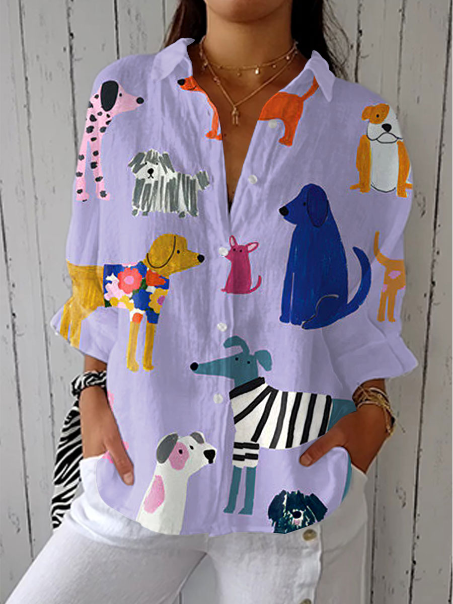 Playful Dogs Blouse, Lily & Sam, image 1