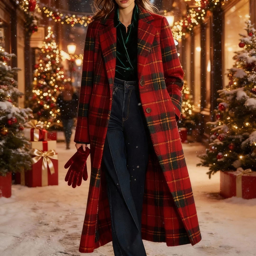Classic Plaid Coat, Lily & Sam, image 1