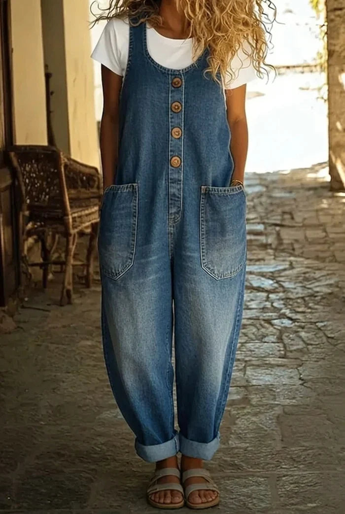 Vintage Cotton Denim Jumpsuit, Lily & Sam, image 1