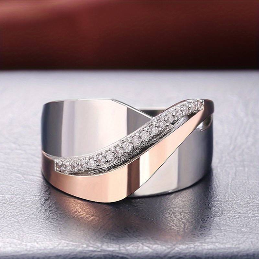 Elegant Rose Gold Sparkle Ring