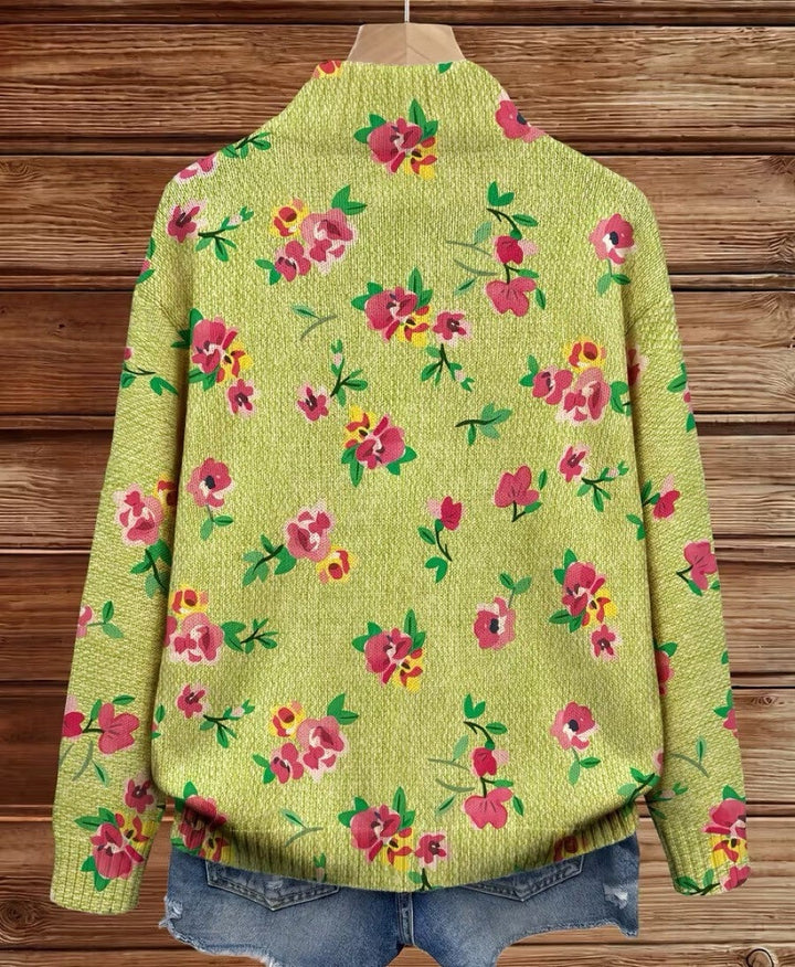 Pink Floral Lime Zip Cardigan, Lily & Sam, image 4