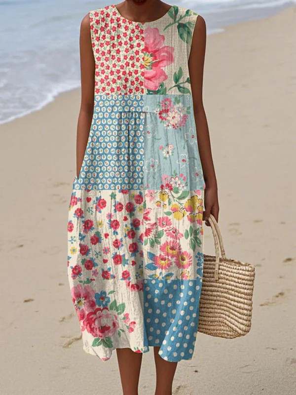 Anna Patchwork Midi Dress, Lily & Sam, image 1
