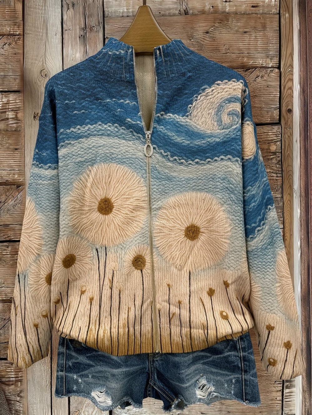 Dandelion Meadow Quilted Zip Cardigan, Lily & Sam, image 2