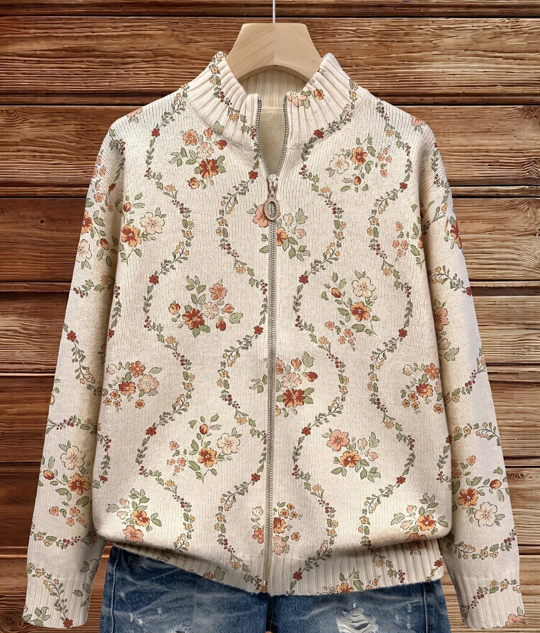 Delicate Floral Vine Cream Print, Lily & Sam, image 4