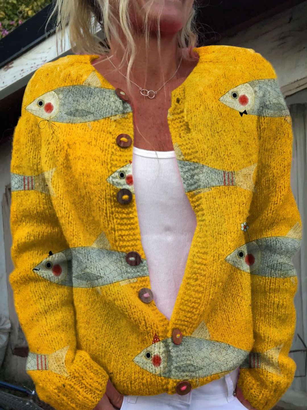 Vintage Knit Cardigan Sweater, Lily & Sam, image 1