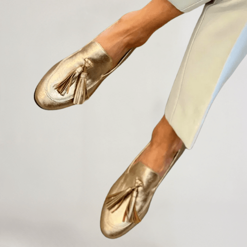 Women’s Gold Loafers, Lily & Sam, image 1