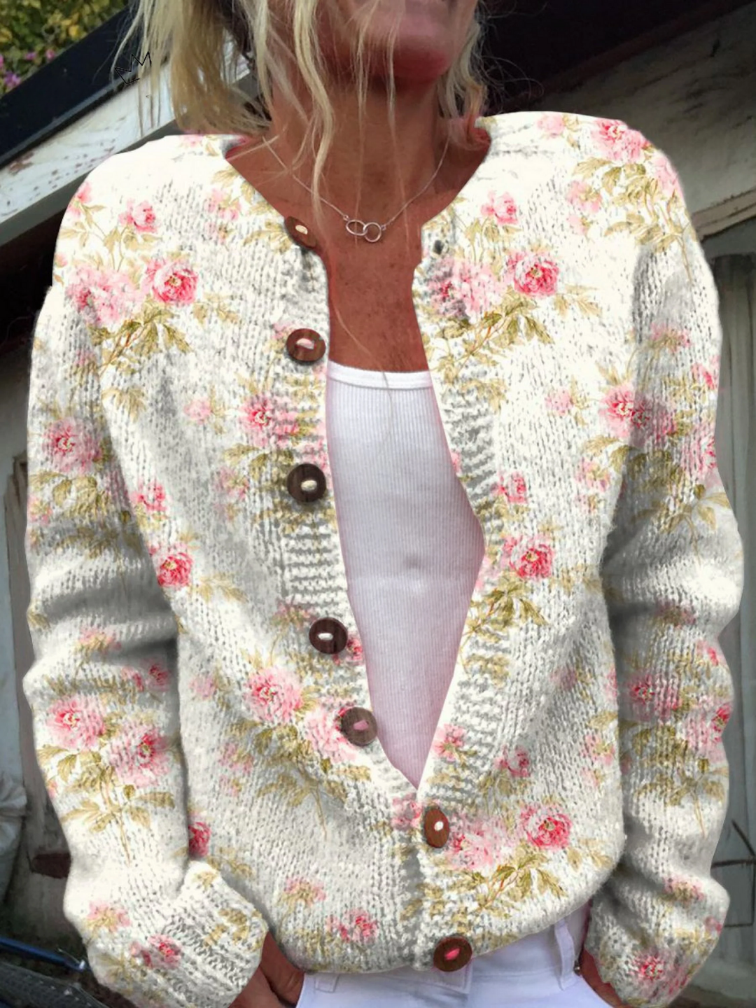 Vintage Floral Knit Cardigan, Lily & Sam, image 1