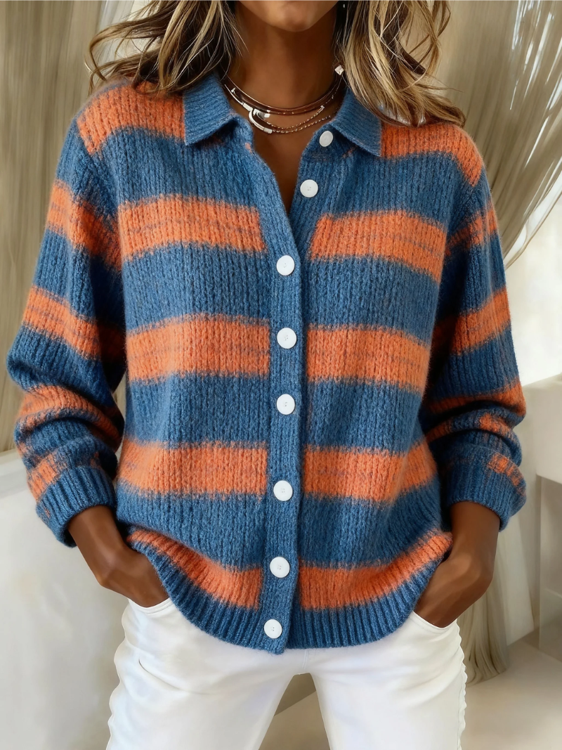 Plaid Knitted Cardigan, Lily & Sam, image 1
