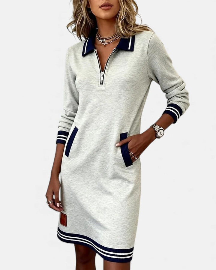 Chic Long Sleeve Dress in Cotton, Lily & Sam, image 1