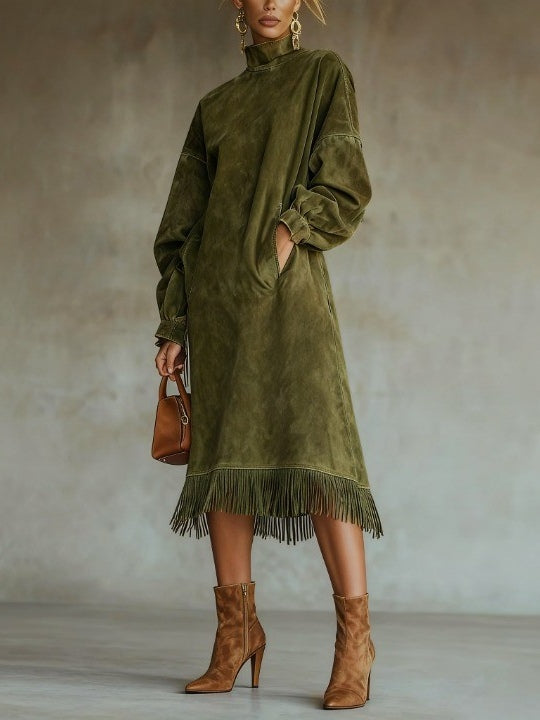 Suede Fringe Dress, Lily & Sam, image 1