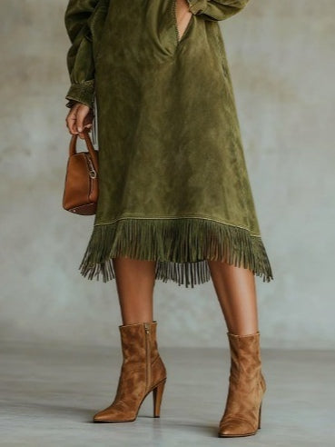Suede Fringe Dress, Lily & Sam, image 4