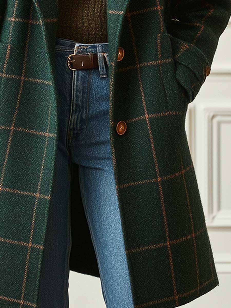 Wool Check Long Coat, Lily & Sam, image 5