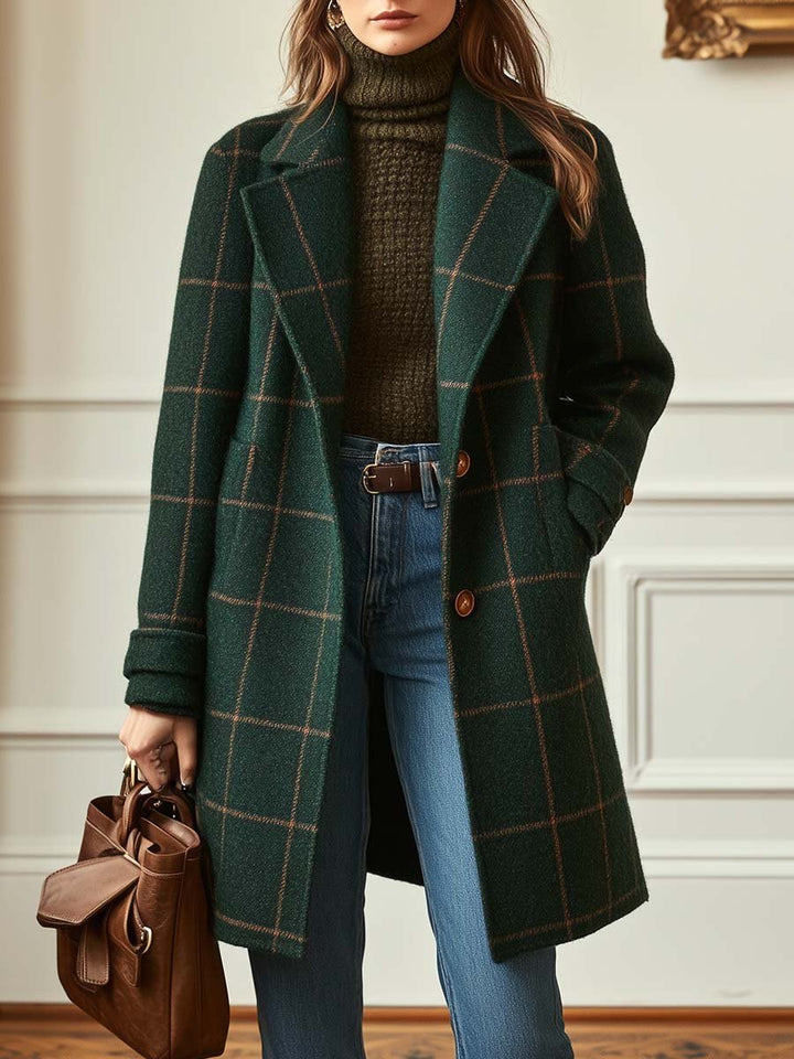 Wool Check Long Coat, Lily & Sam, image 2