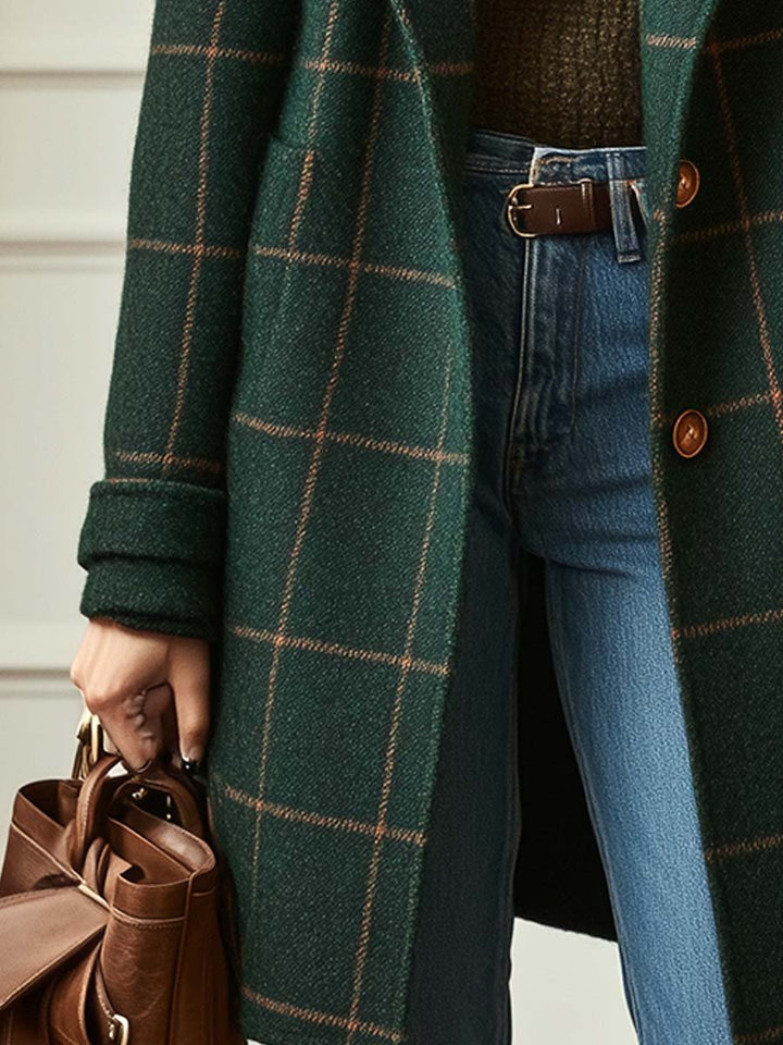 Wool Check Long Coat, Lily & Sam, image 4