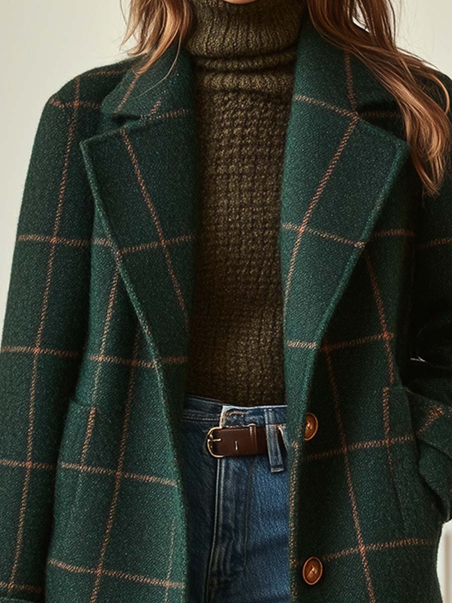 Wool Check Long Coat, Lily & Sam, image 3