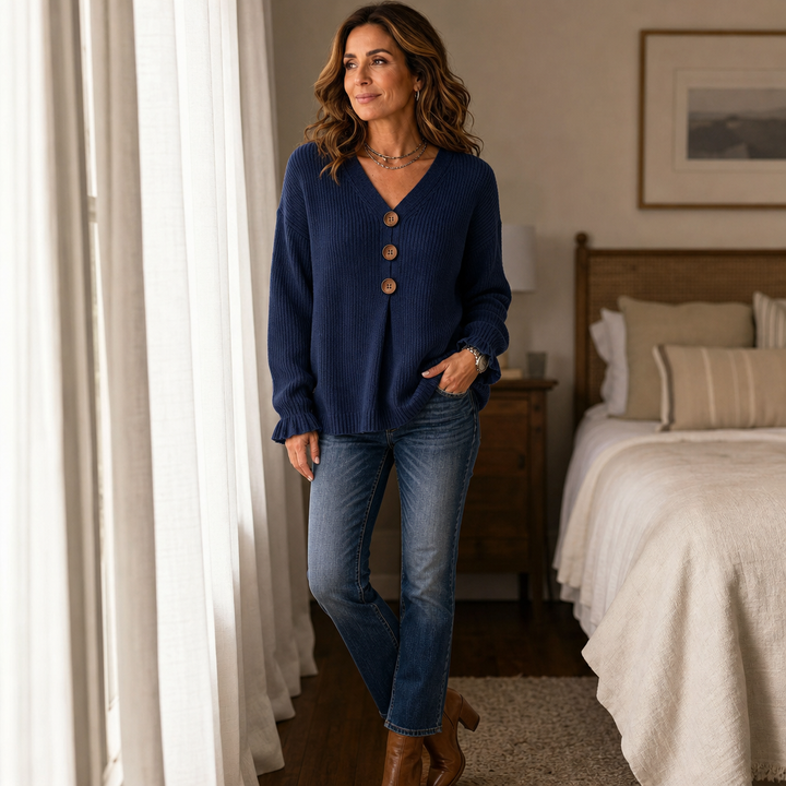 V Neck Ribbed Knit Pullover Sweater, Lily & Sam, image 5