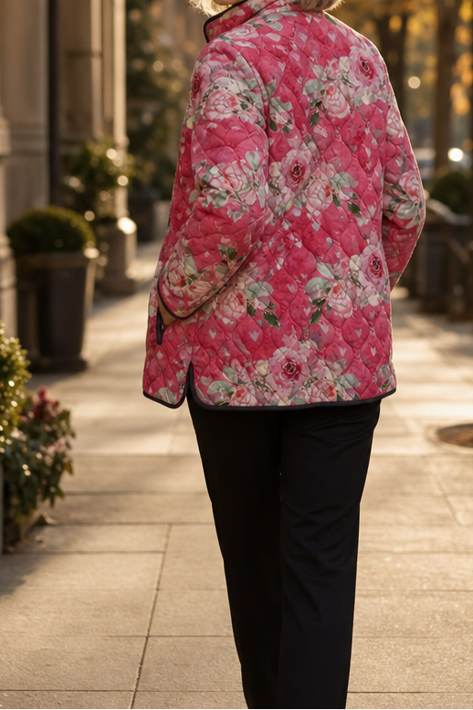 Floral Print Quilted Puffer Jacket, Lily & Sam, image 2