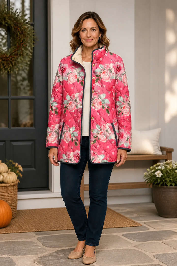 Floral Print Quilted Puffer Jacket, Lily & Sam, image 3