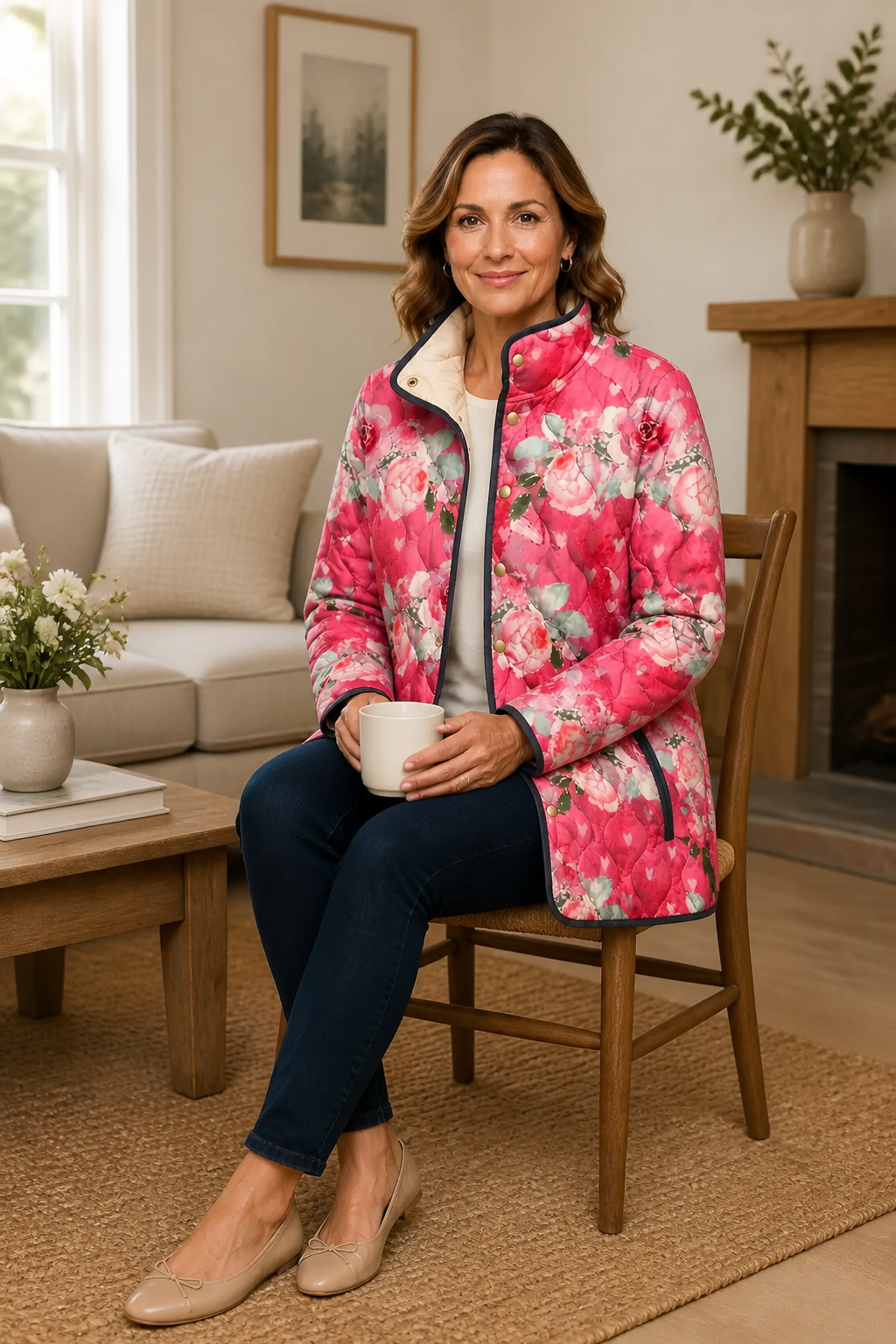 Floral Print Quilted Puffer Jacket, Lily & Sam, image 6
