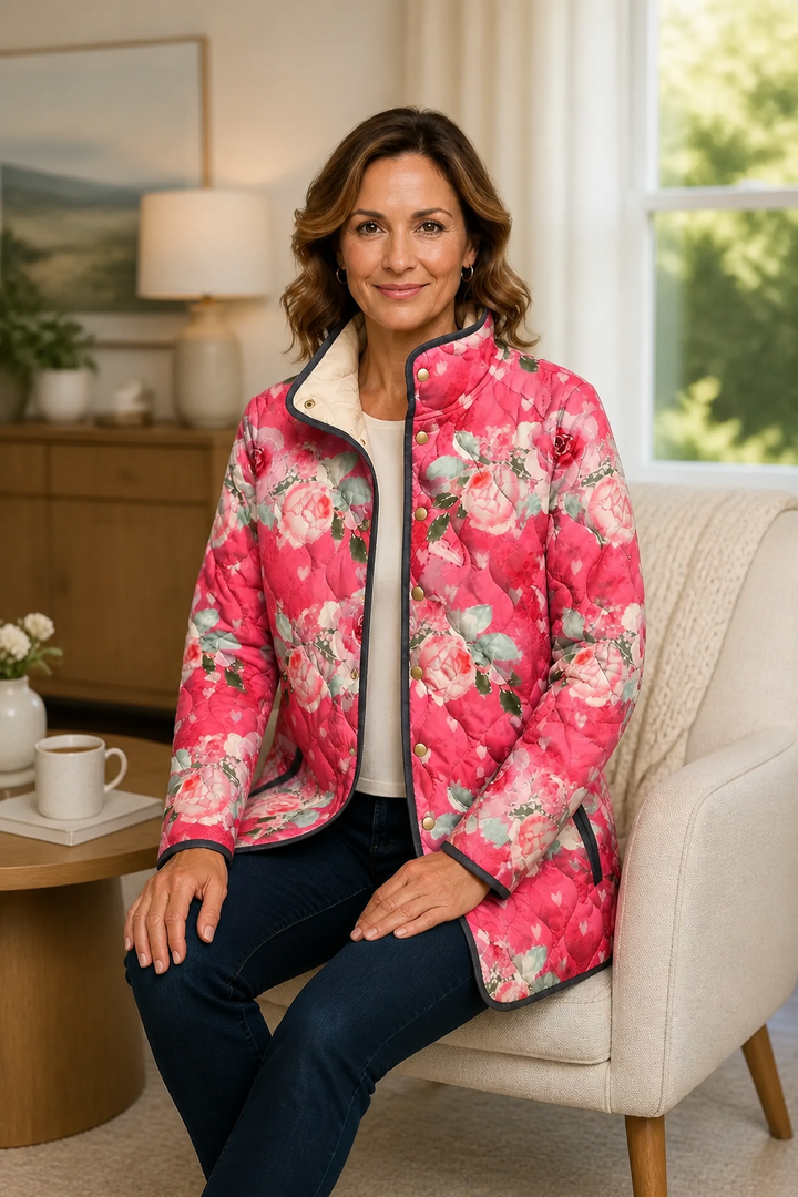 Floral Print Quilted Puffer Jacket, Lily & Sam, image 5