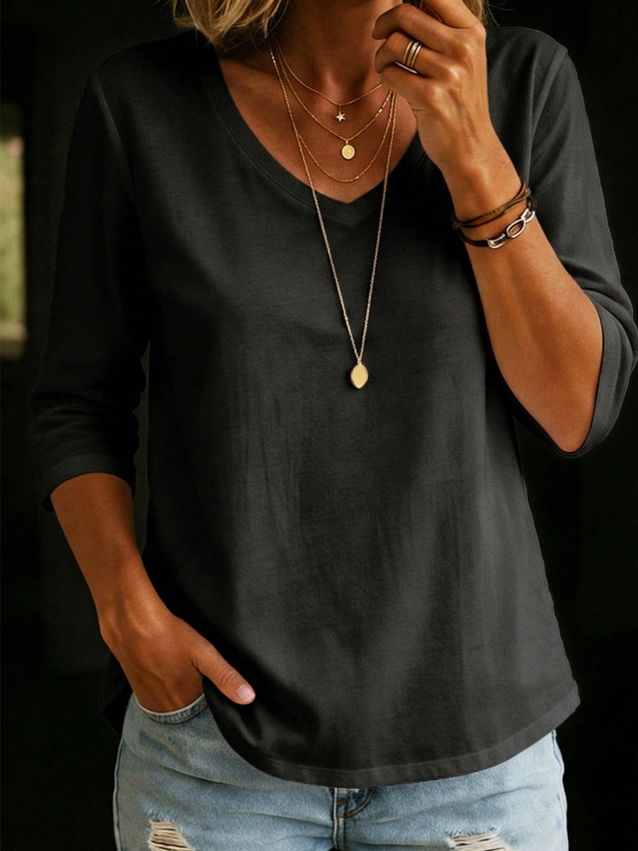 Cozy Casual Half sleeve Cotton T shirt, Lily & Sam, image 4