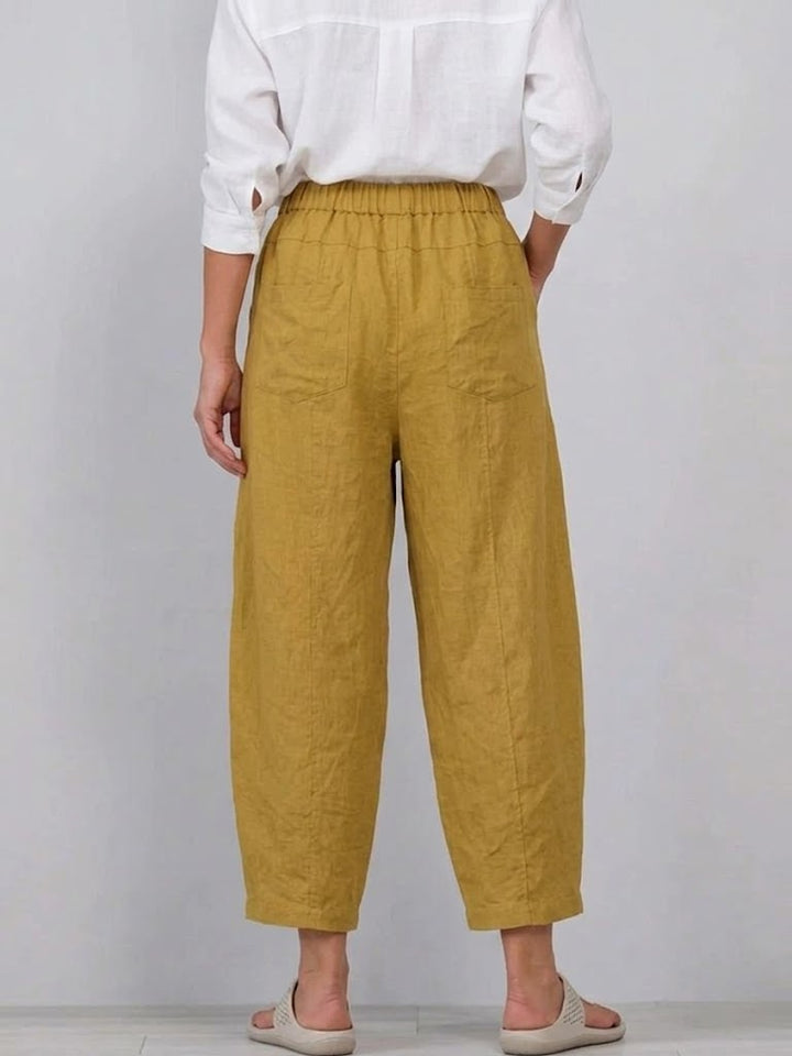 Casual Elastic waist Linen And Cotton Trousers, Lily & Sam, image 2