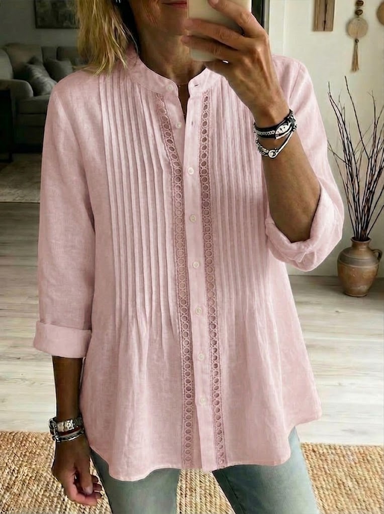 Casual Pleated Linen And Cotton Shirt, Lily & Sam, image 1