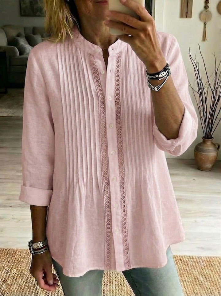 Casual Pleated Linen And Cotton Shirt, Lily & Sam, image 1