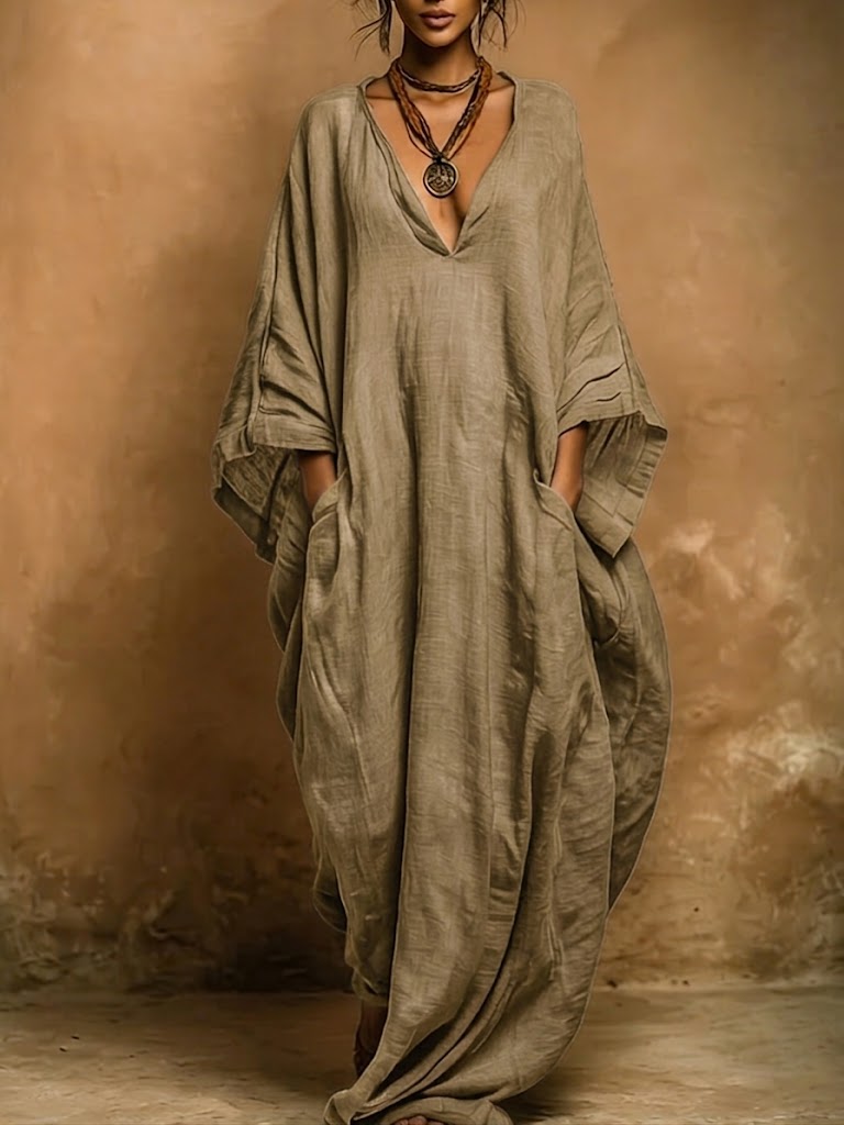 Bohemian Linen And Cotton Kaftan Robe, Lily & Sam, image 3