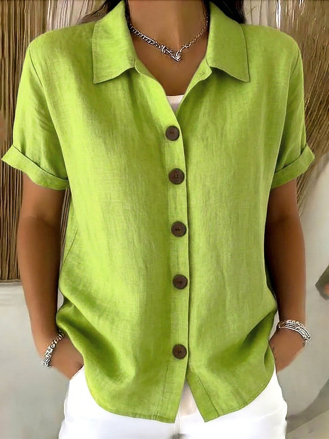 Casual Short Sleeve Summer Blouse, Lily & Sam, image 8