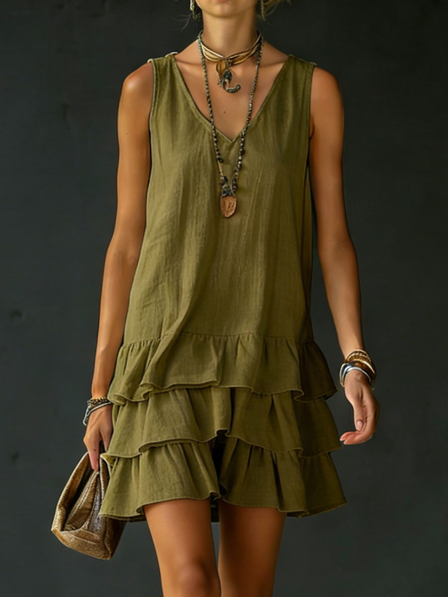 Women's Loose fitting Solid Color Vest Dress, Lily & Sam, image 9