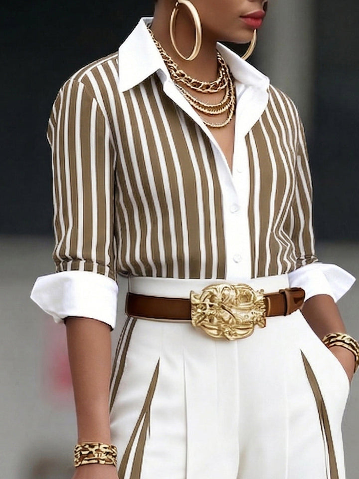 Artistic Striped Print Shirt, Lily & Sam, image 4