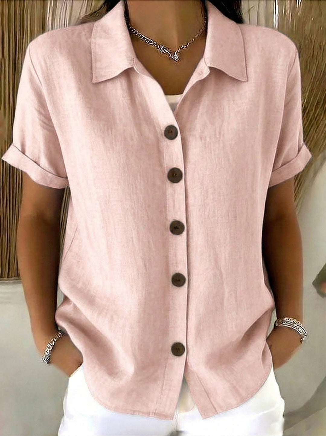 Casual Short Sleeve Summer Blouse, Lily & Sam, image 6