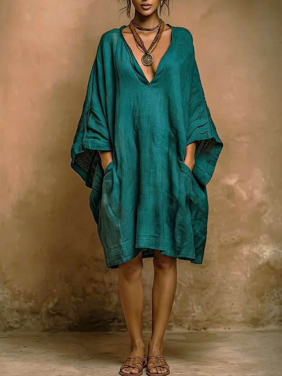 Loose Fit Casual Linen And Cotton Dress, Lily & Sam, image 1