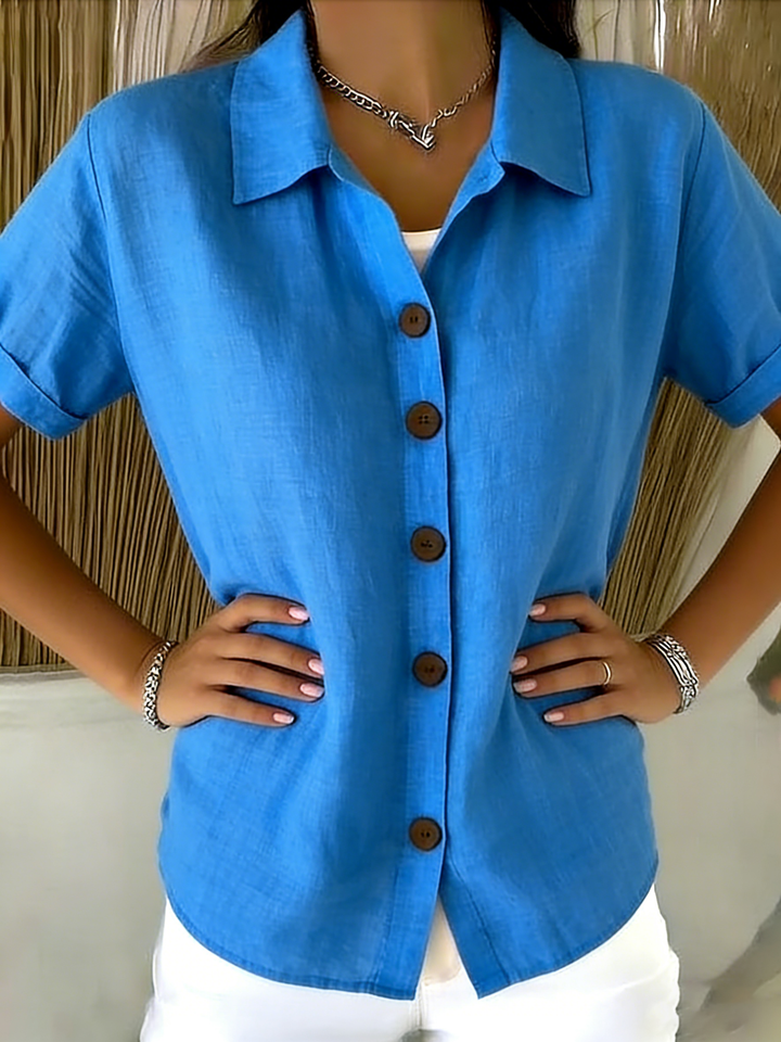 Casual Short Sleeve Summer Blouse, Lily & Sam, image 3