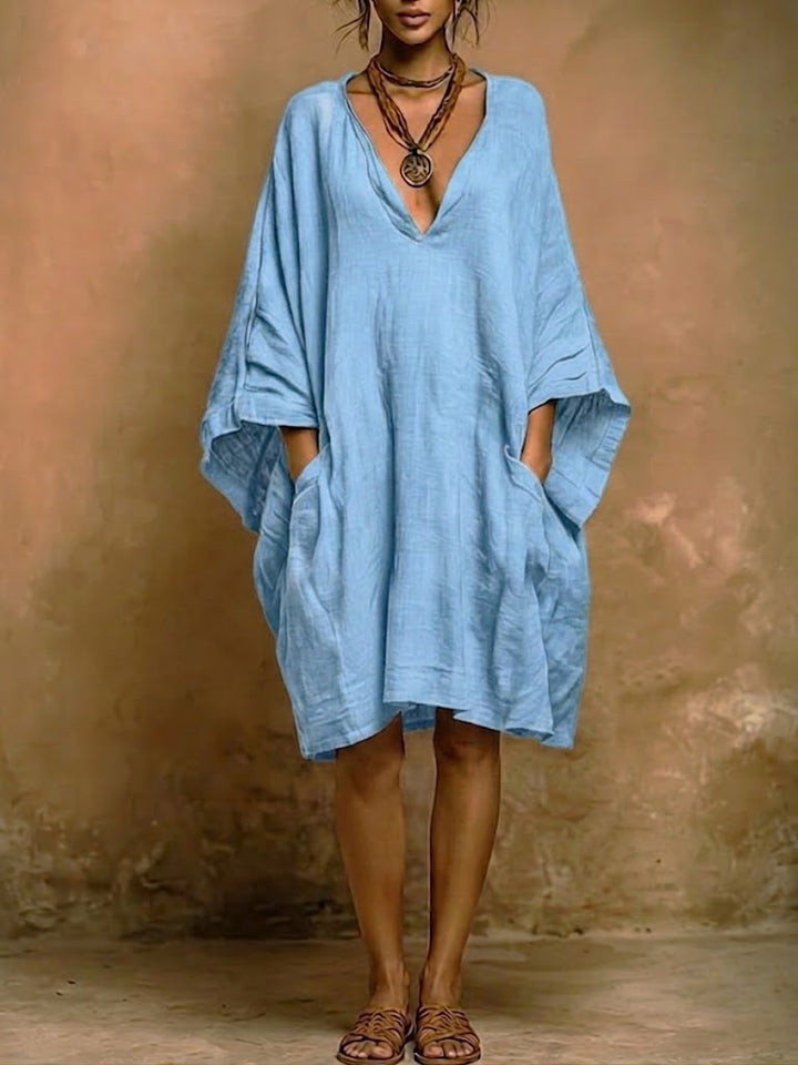 Loose Fit Casual Linen And Cotton Dress, Lily & Sam, image 3