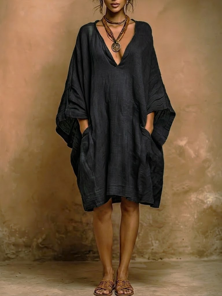 Loose Fit Casual Linen And Cotton Dress, Lily & Sam, image 2