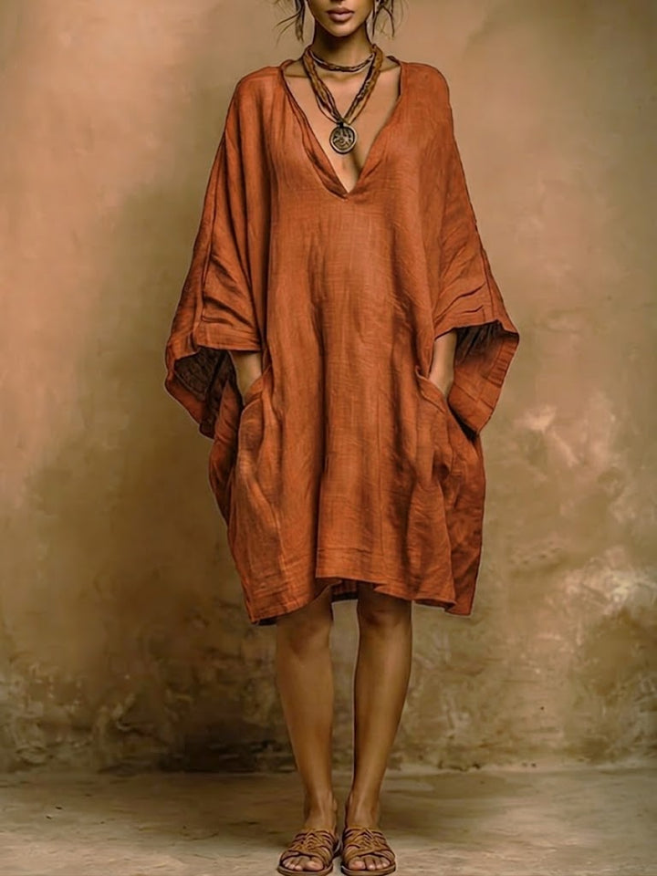 Loose Fit Casual Linen And Cotton Dress, Lily & Sam, image 4