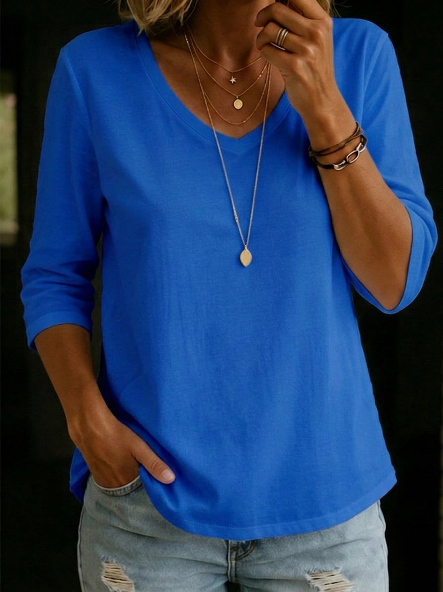 Cozy Casual Half sleeve Cotton T shirt, Lily & Sam, image 9