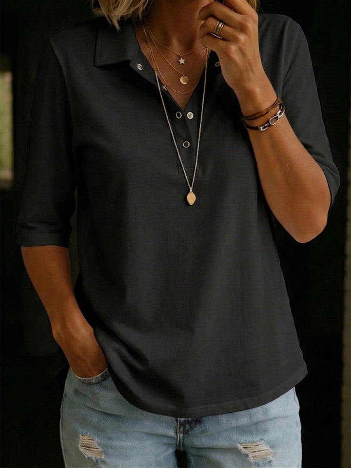 Casual Cozy Polo Collar Cotton Half sleeve T shirt, Lily & Sam, image 5