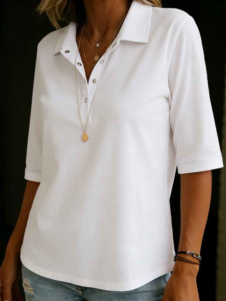 Casual Cozy Polo Collar Cotton Half sleeve T shirt, Lily & Sam, image 2