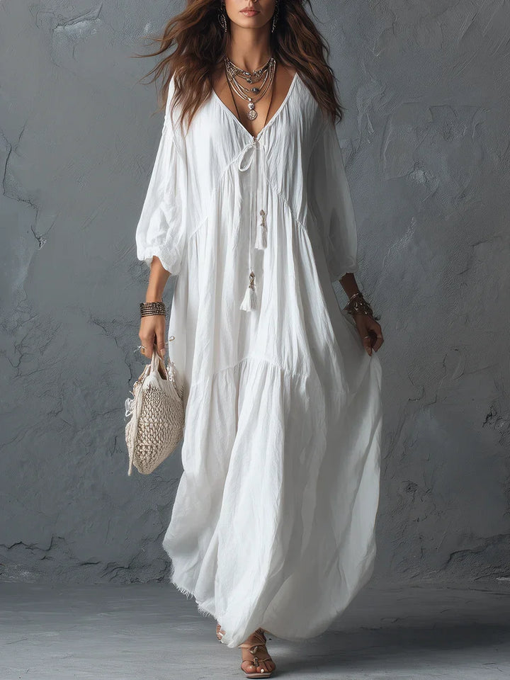 Women's Loose Bohemian Style Cotton Linen Long Dress, Lily & Sam, image 1